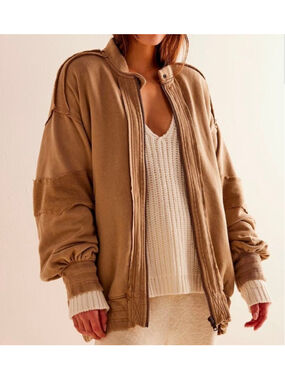 Free People We The Free Lou Moto Zip Jacket Size L